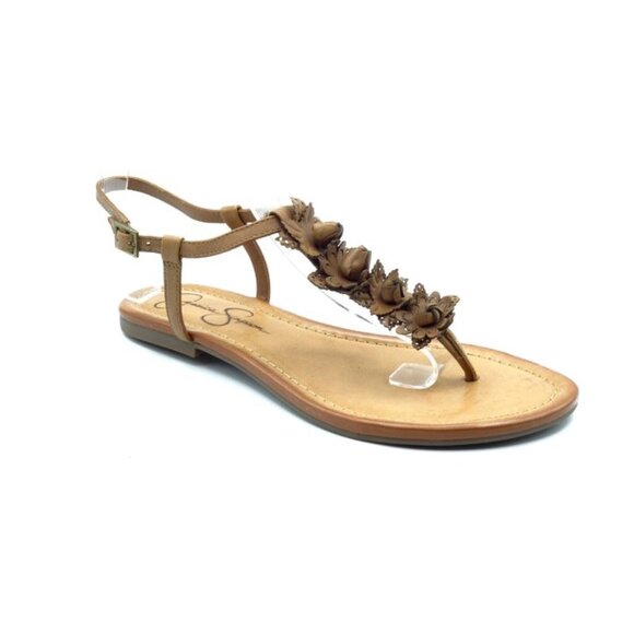NEW Jessica Simpson Flower Sandals- Tan (Size 7.5) - Picture 1 of 6